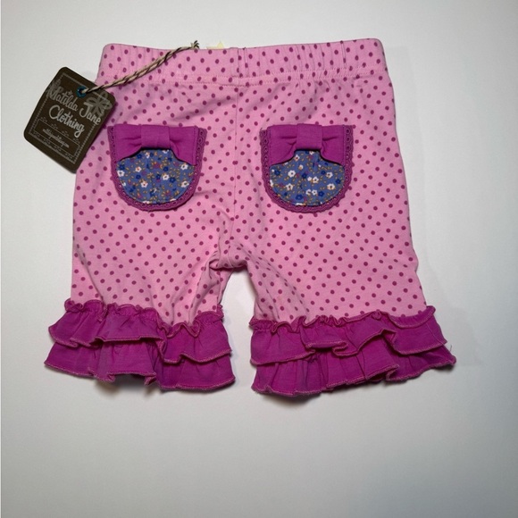 Matilda Jane CAPTURE THE FLAG Shorties Size 4 Ruffled Pocket Purple Dot NWT - Picture 4 of 4